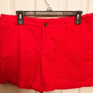 Red New without tags red eyelet shorts